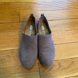 Dr. Scholl’s loafers booties boots flats tan khaki 7 block heel suede